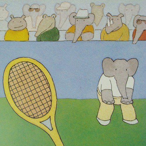 Amazon.co.jp: ポスター ジャン ド ブリュノフ Babar en Tennis 1990年